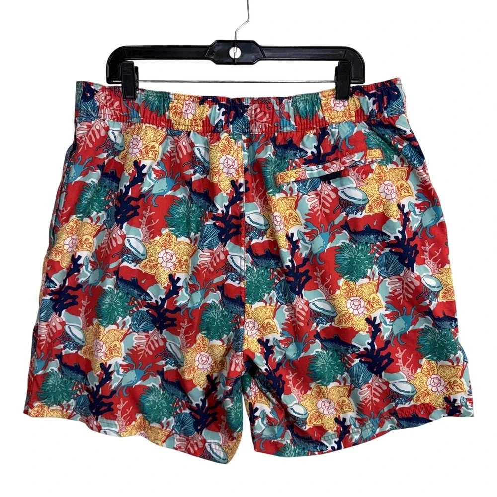 Nautica XL Swim Trunks Board Shorts Beach Coral Fish Jellyfish Drawstring Summer